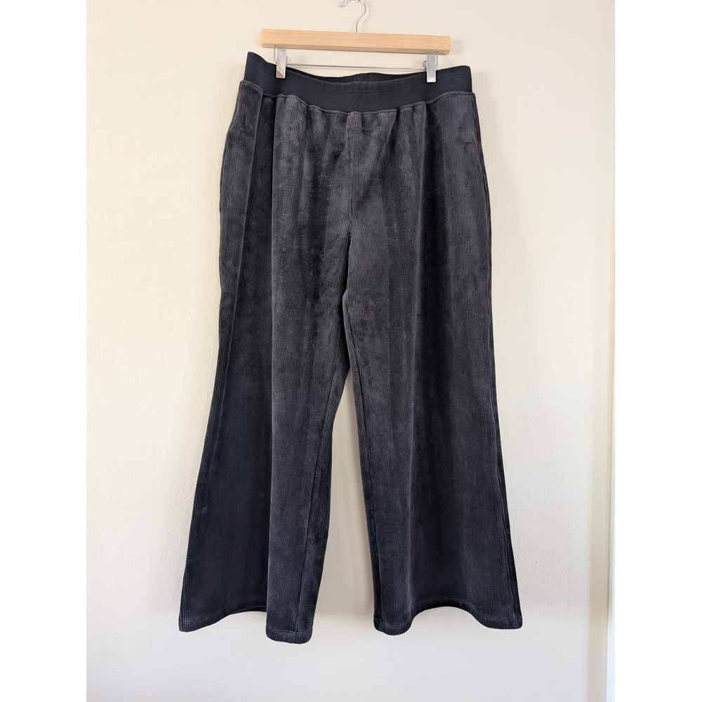Marine Layer Ribbed Velvet Wide Leg Pants XL Lounge Cozy Lagenlook Hygge Relaxed